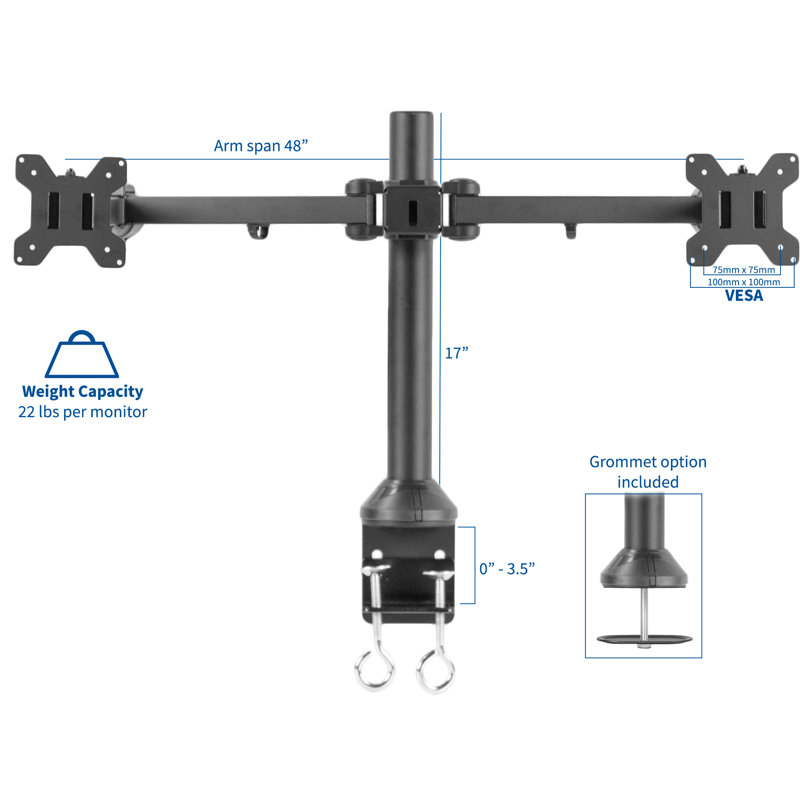 Support de bureau à double moniteur