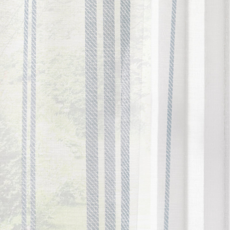 Harbour Stripe Slot Top Voile Curtain Panel, 139.7cm Width x 137cm Drop