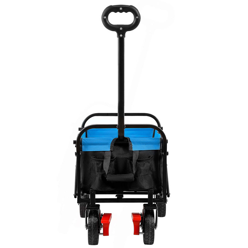 Mini chariot de plage pliable, Noir / Bleu