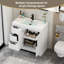 Base de meuble-lavabo simple 36 po Mid-Century moderne, sans comptoir d'évier-122876618-122876619