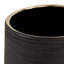 Vase décoratif en porcelaine noire nervurée en céramique avec accents dorés-1075116689