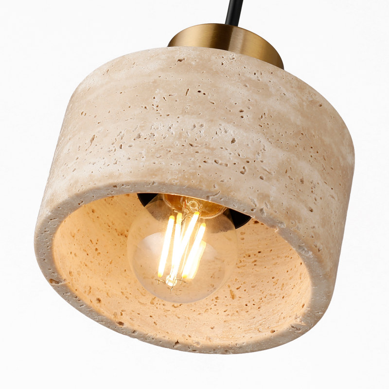 Bangor 25-inch 3-light Kitchen Island Pendant Light Yellow Travertine, 3 Lights, Column