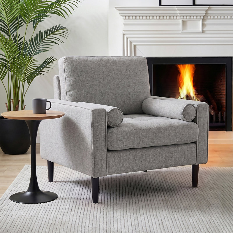 Mid-Century Single Armchair, Grey