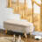 End Of Bed , 43.3" Beige Fleece Upholstered With Practical Storage Compartment Living Room Bench, Hidden Storage, Wood Legs