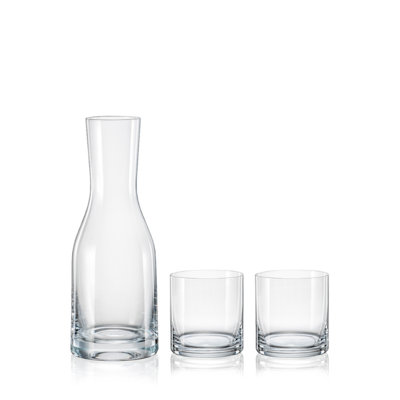Glass Water Carafe 850ml with 2 Tumblers