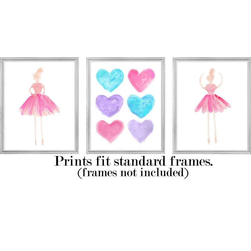 «Little Girls Ballet», impressions sur papier, H 10 po x l 8 po x P 0,06 po, Rose millennial multi