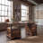Chaliyah 2 Piece Solid Wood Configurable Writing Desk Office Set