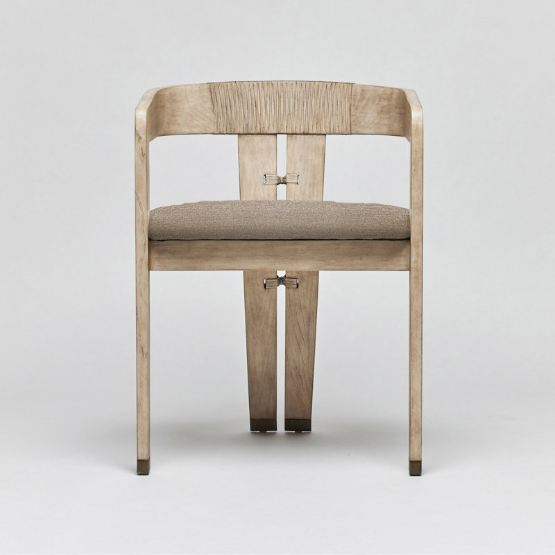 Fauteuil Maryl III, Blanc délavé, Chenille de jade