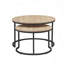 Ensemble de 2 tables gigognes 31,5 po, table d'appoint, finition bois de chêne naturel, peu encombrante, style industriel moderne