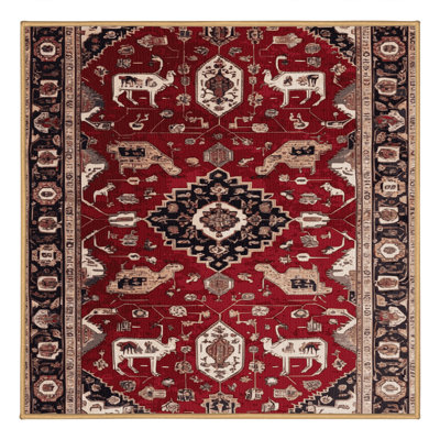 Machine Washable Persian Brown Area Rug