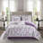 Lafael Purple/White Microfiber Reversible Traditional Comforter Set with Cotton Bed Sheets-655732852