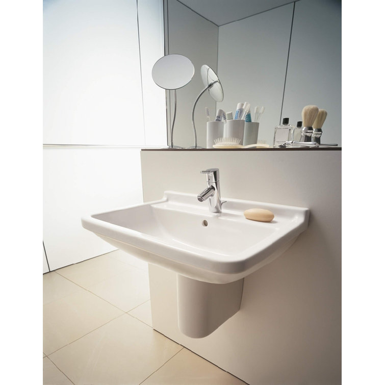 Starck 3 Ceramic 19.75" Wall Mount Bathroom Sink with Overflow