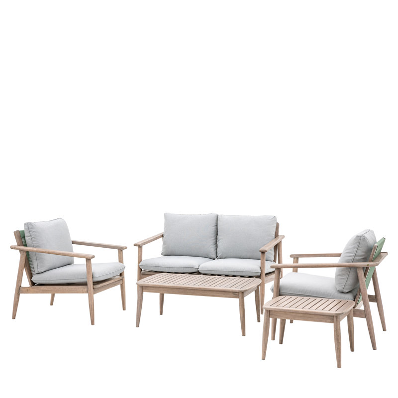 4 - Person Acacia Wood Patio Dining Set with Rectangular Table