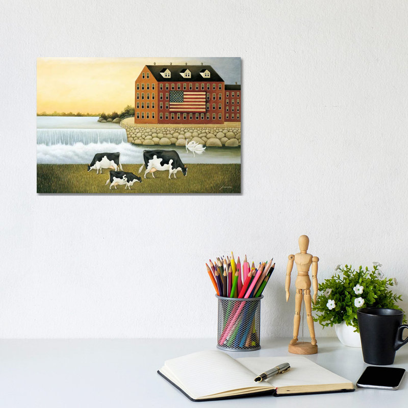 Willow Falls by Lowell Herrero - Wrapped Canvas Painting, 20.32 cm H x 30.48 cm W