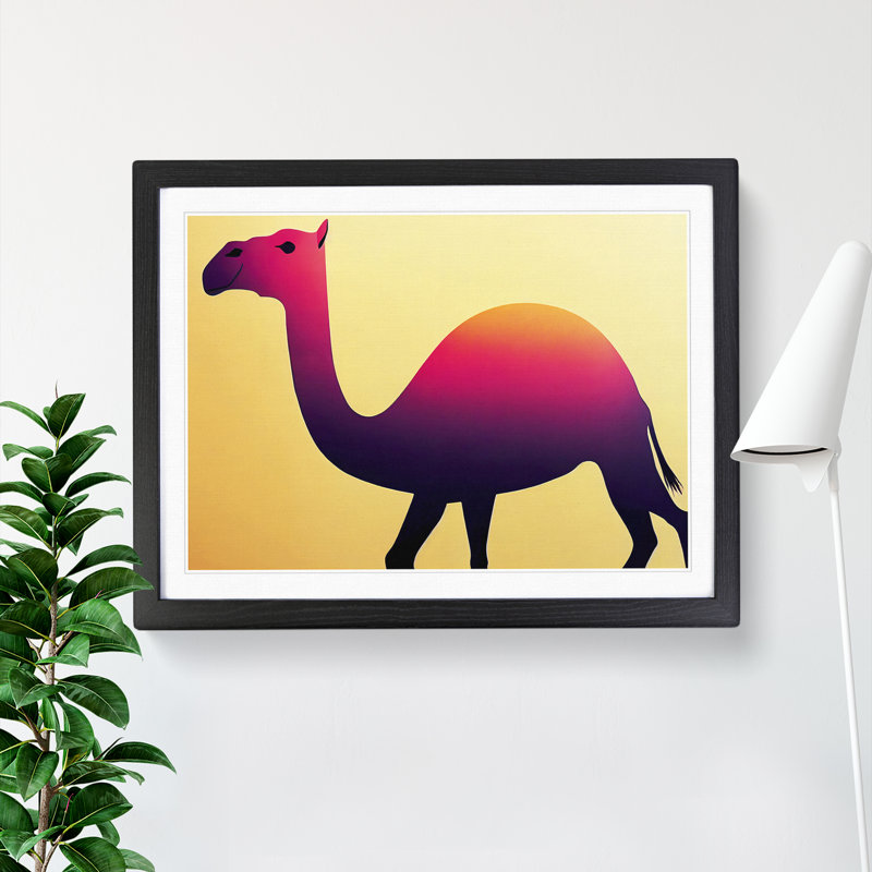 Epic Camel - Single Picture Frame Print, Black, 46cm H x 64cm W