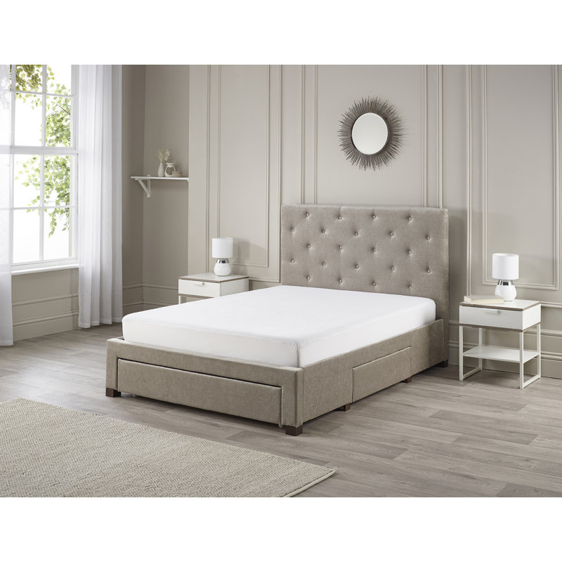 Nido Upholstered Storage Bed, Kingsize (5'), Mink