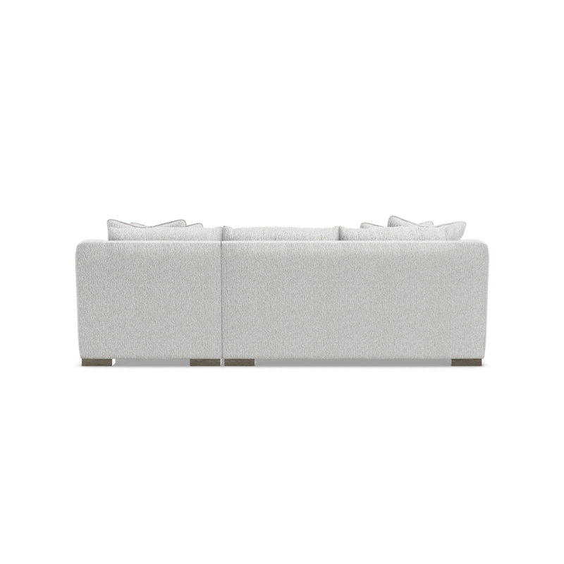 Gabi 3-Piece Fabric Sectional, 35" H x  105" W x 63.5" D, White Polyester, Right Hand Facing