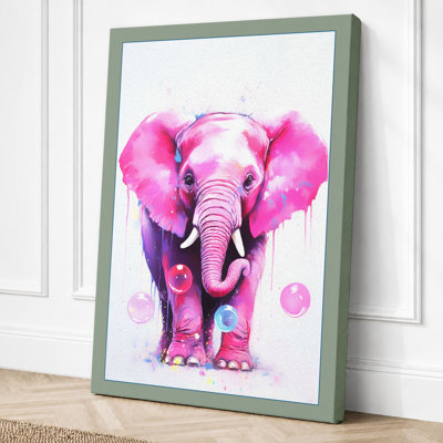 Pink Elephant Wonder Modern - Print