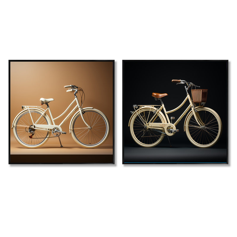Itinerary - Ensemble de 2 vélos carrés, Cadre flottant noir, H 16 po x l 33 po