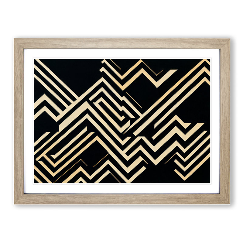 Brave Modern Abstract - Framed Print, 25cm H x 34cm W x 2cm D, Oak Framed