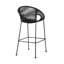 Tabouret de bar d'extérieur en acier 26 "avec corde noire Van - ensemble de 2-1138271021-1138271023
