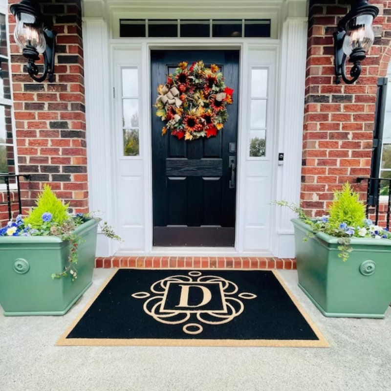 Tapis d'entrée antidérapant en caoutchouc Bosworth, Noir, 60 po x 36 po