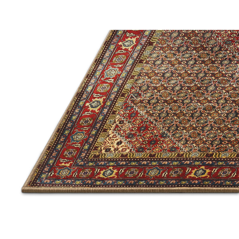 Tapis brun/vert traditionnel Moretown, Rectangle 2 pi x 5 pi