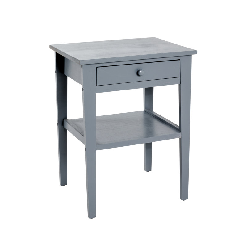 Leininger 1 Drawer Bedside Table, Grey
