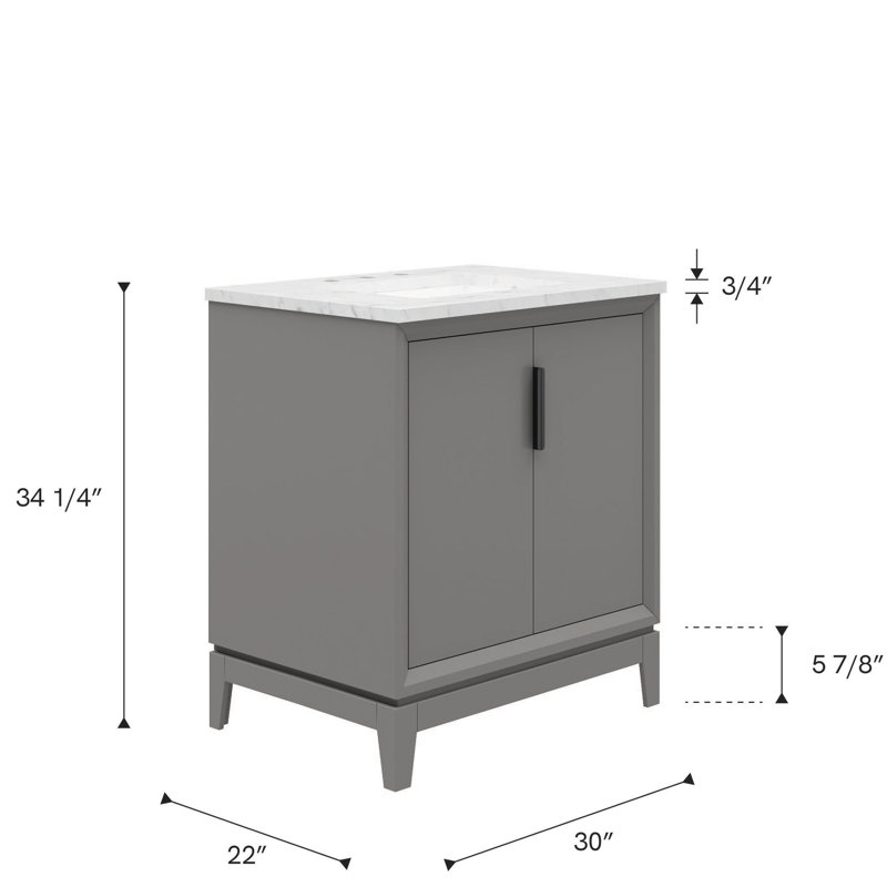 Elizabeth 30'' W Single Vanity, Cashmere Gray