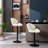 2 Bar Stools In Cream, Adjustable With Back And Foot Rest, Suited For Kitchen Pub Counter Heights Footrest Supplied, Meeting Requirements Of Height Users