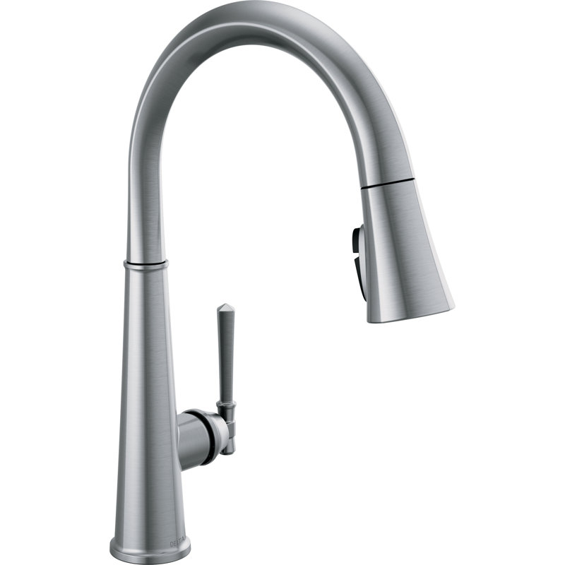 Robinet de cuisine à poignée simple Emmeline, Acier inoxydable arctique Lumicoat