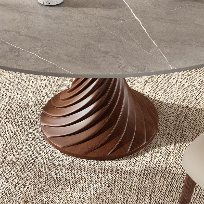 Table de salle à manger Modern, 29.5" H x 53" W x 53" D, Gris brumeux / noyer foncé