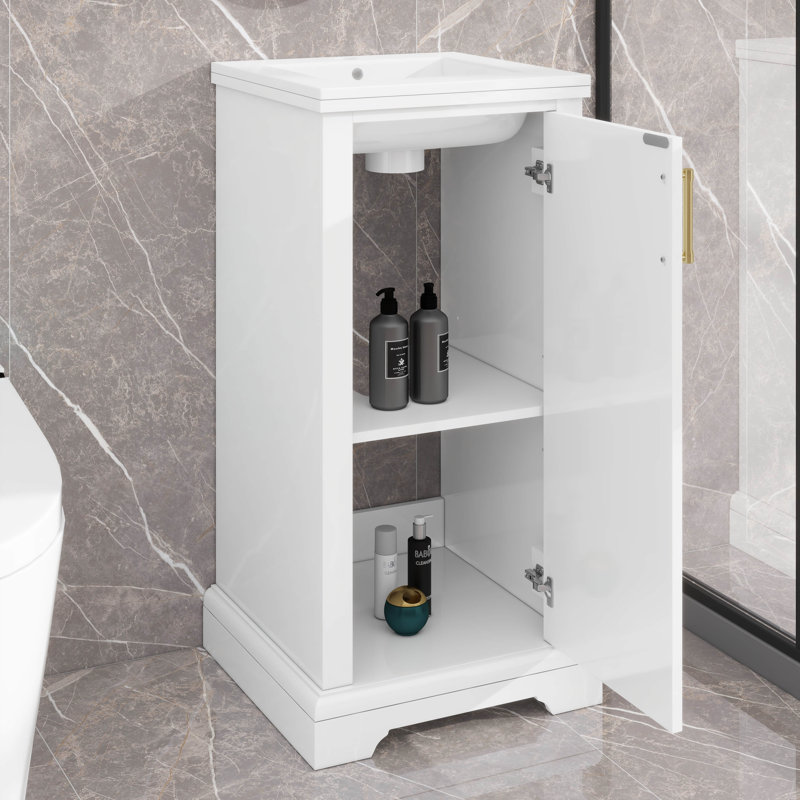 Meuble-lavabo de 16 pouces avec lavabo en céramique