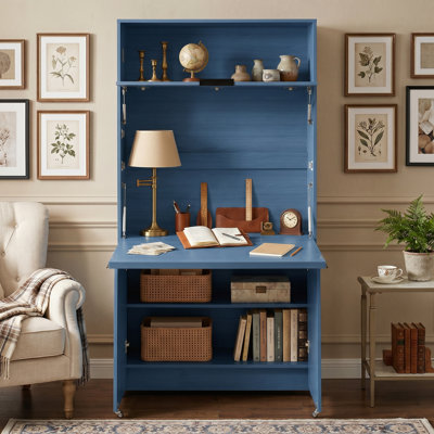 Armoire de cuisine compacte de 69 po de hauteur, buffet en panneau de fibres à densité moyenne de qualité P2 avec huche et poste de travail pliable, armoire de rangement multifonctionnelle avec tablette réglable et prise de courant pour la salle à manger et le salon