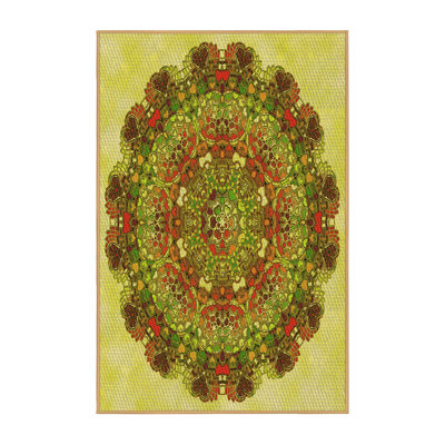 Tapis jaune en laine