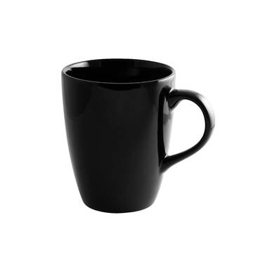 Matte Black & White Tall Mug, Set of 6