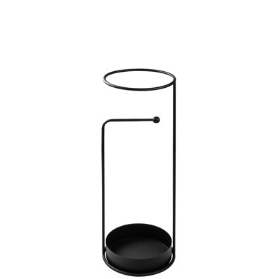 Porte-parapluie durable en métal, noir, 8,7 x 8,7 x 23,6 pouces | Fabrication 100% métal robuste, design élégant et fonctionnel | Parfait pour le vestibule ou le porche, garde vos parapluies organisés et secs