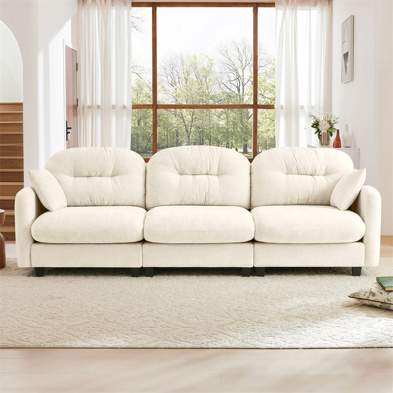 107" Wide 3-Seater Sofa, Beige