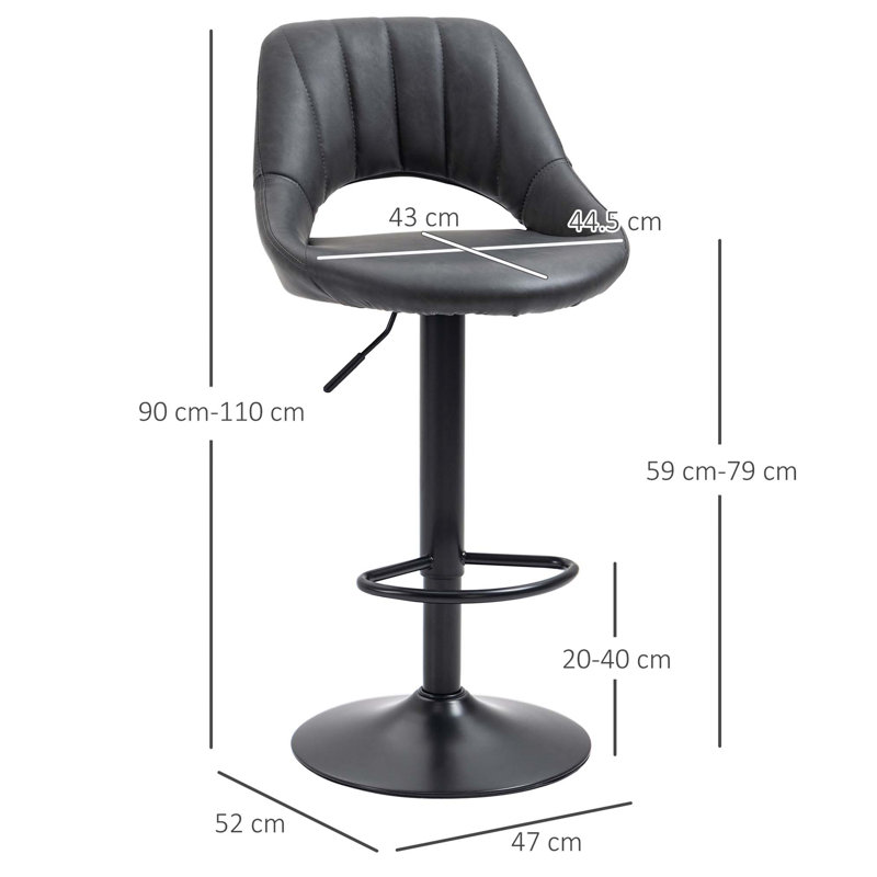 Bigvai Adjustable Height Counter Stool with Metal Frame
