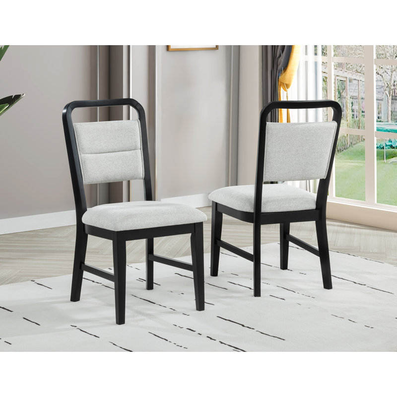 Musselburgh 5 Pieces 48" Black Wood Round Dining Set 