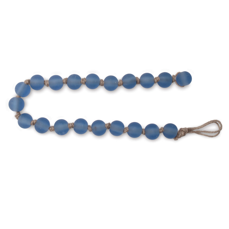 Guirlande de perles de verre givré (ensemble de 2), L 2 pi, Bleu