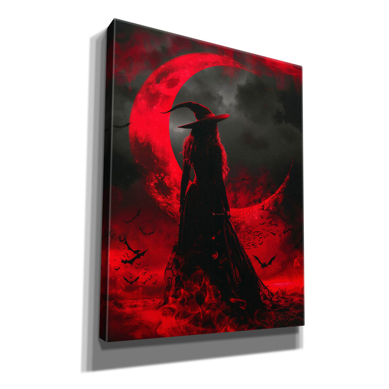 «Crimson Moon Enchantress», art mural sur toile, H 34 po x l 26 po x P 1,5 po