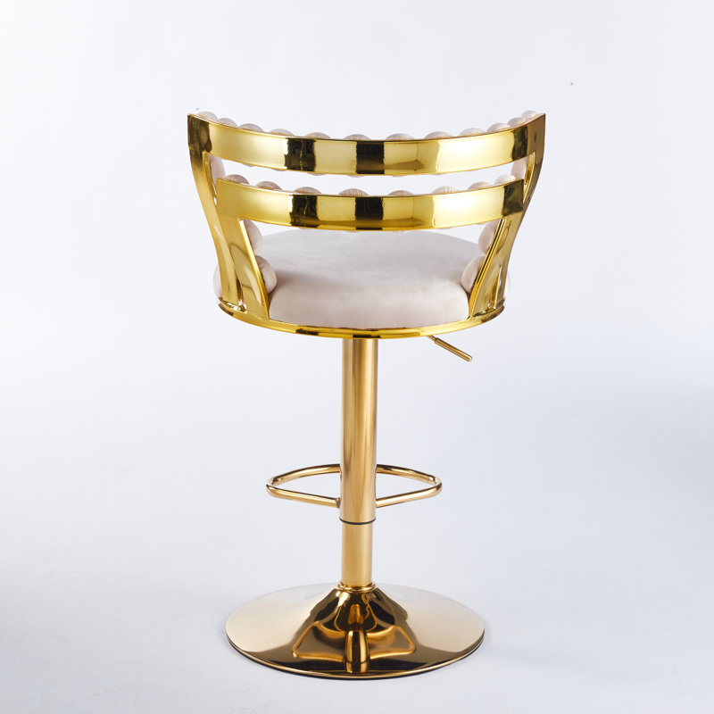 Chaise de bar moderne moderne à 2 pieds dorés avec fauteuil confortable pour le café et la chambre à coucher 2