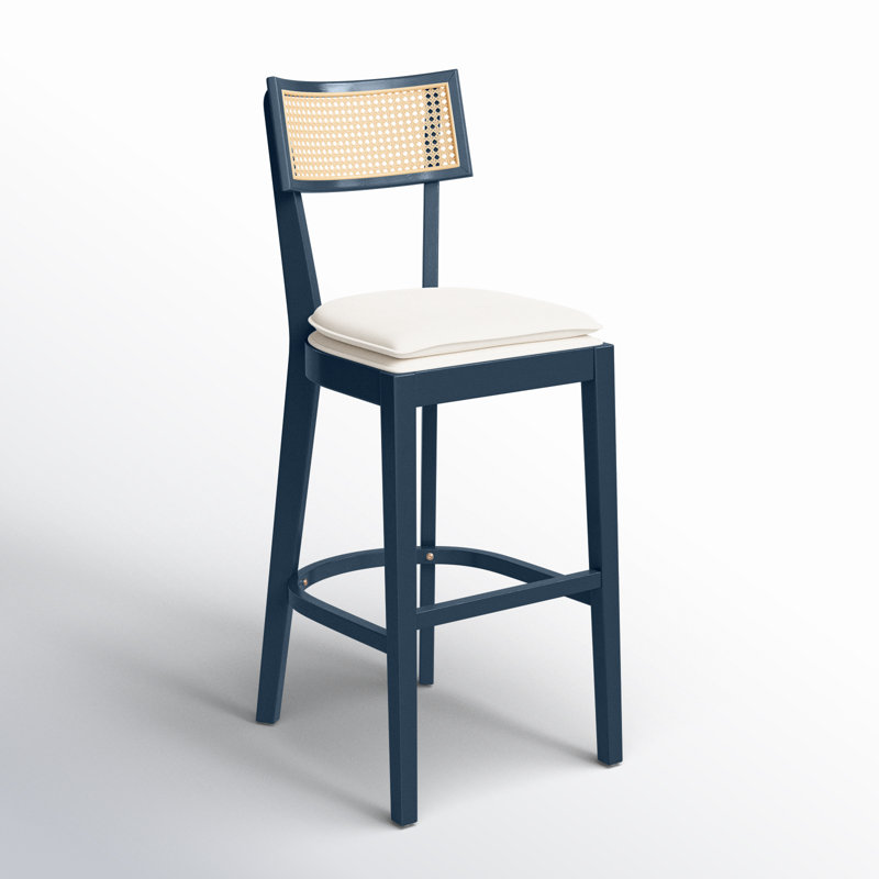 Tabouret Tarrington, Tabouret de bar (siège d'une hauteur de 30,5 po), Naturel / bleu marine