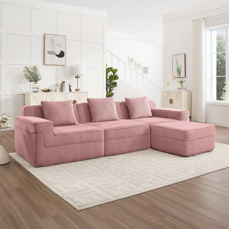 Canapé modulaire 3 places avec repose-pieds Modern