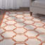 Tapis à motif géométrique intérieur/extérieur beige/rouge Herefordshire-2026733149