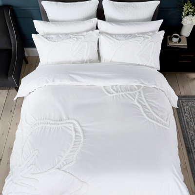 Ted Baker Magnolia Tufted 100% Cotton 3 Piece Duvet Cover Set -  2D0325D3WT