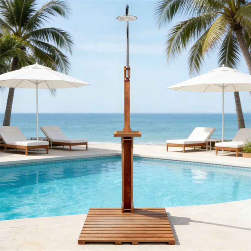 Solid Wood Rain-Style Outdoor Shower