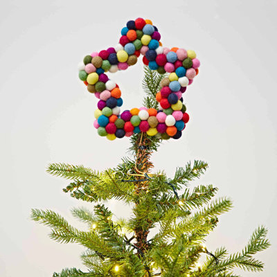 20cm Handmade Dots Wool Tree Topper