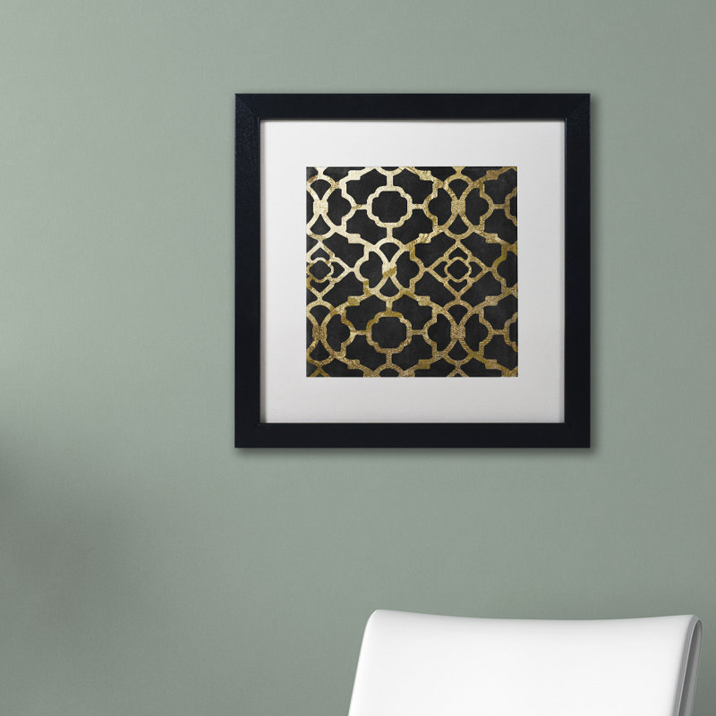 «Jadaya Moroccan Gold IV», impression encadrée sur toile, Blanc, H 16 po x l 16 po x P 0,5 po